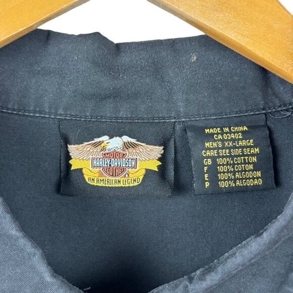Harley-Davidson Button Up Shirt Mens XXL Motorcycle Racing Embroidered Pocket - Picture 16 of 16